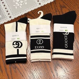 NWT Designer Black and White Ladies Socks